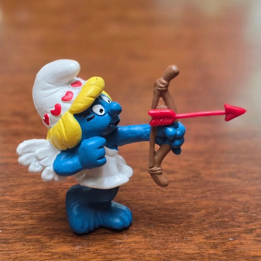 Vintage Valentine Smurf Figurines Lot | Cupid Smurfette, Mailman, cupid Smurf - Picture 2 of 7